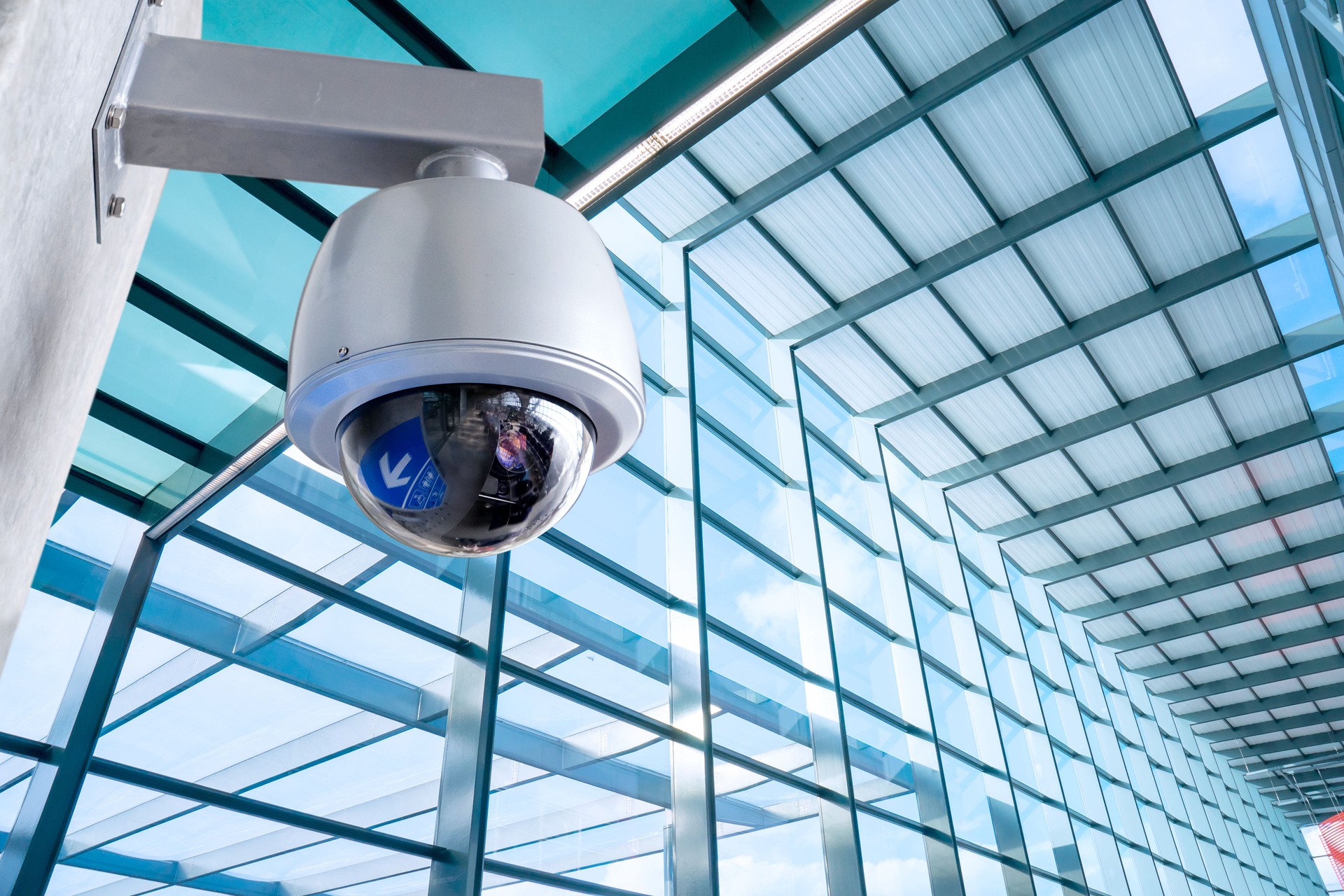 Security, CCTV camera for office building at night